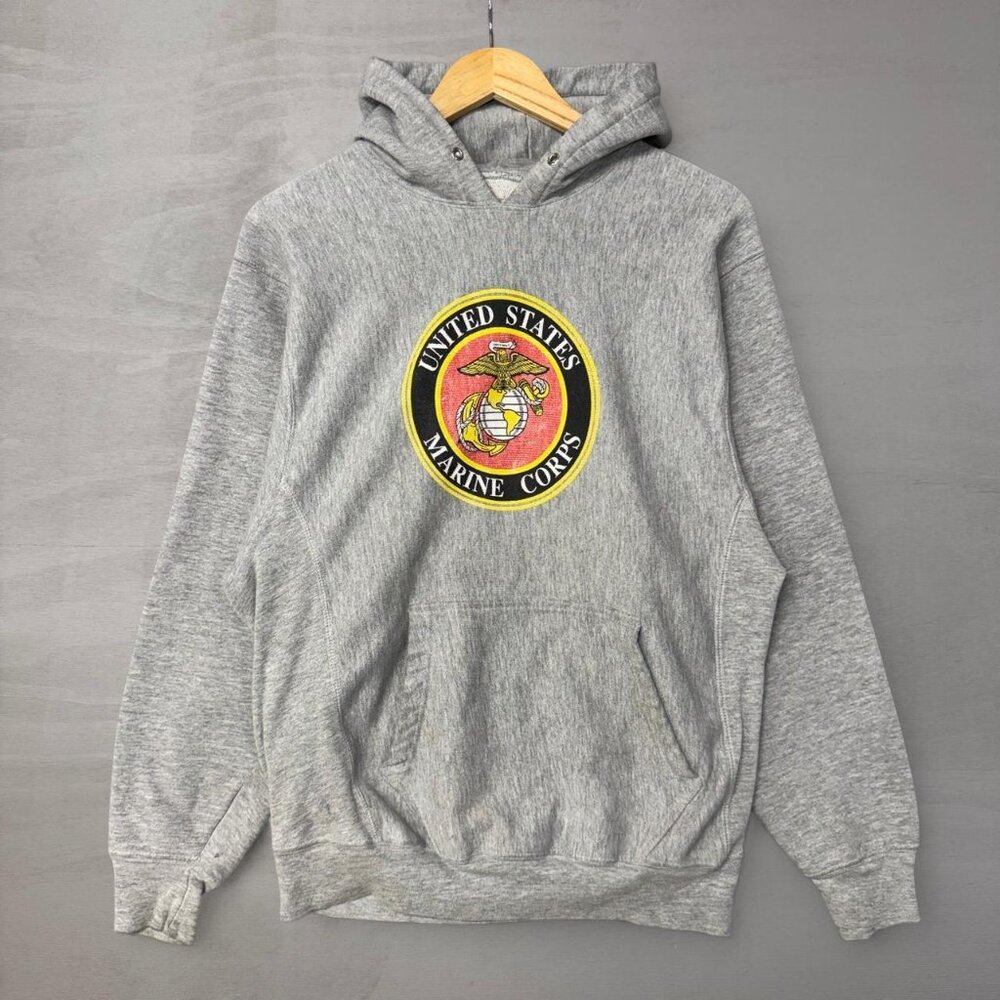 Vintage Steve and‎ Barry’s Reverse Weave Marine Corps Grey Sweatshirt Medium
